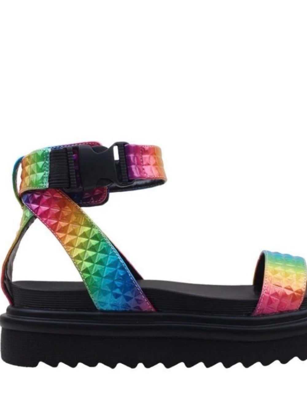 Lemon drop by privlaged sz 7 Rainbow Platform Ankle-Strap Sandals